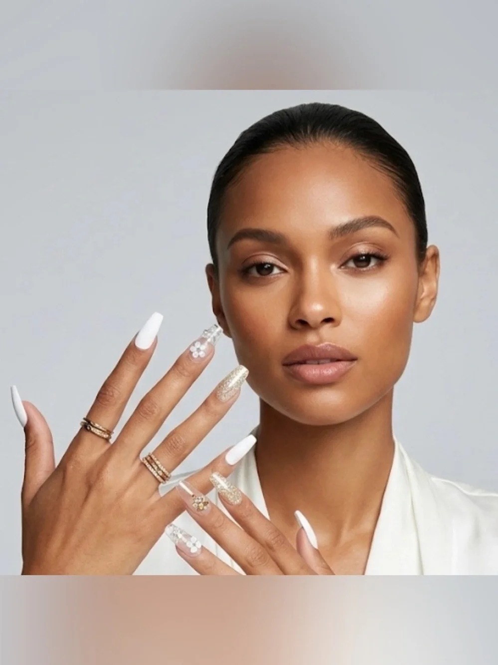 Look Beautiful 28pc press on nails fits medium and large